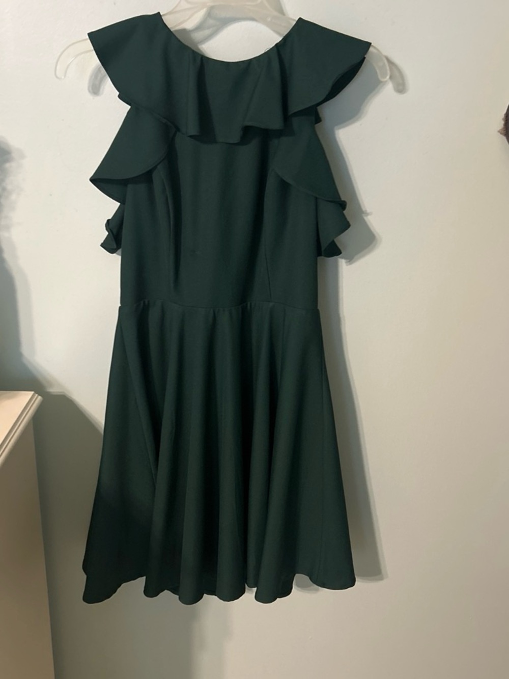 Altar'd State Dark Green Ruffle Midi Dress